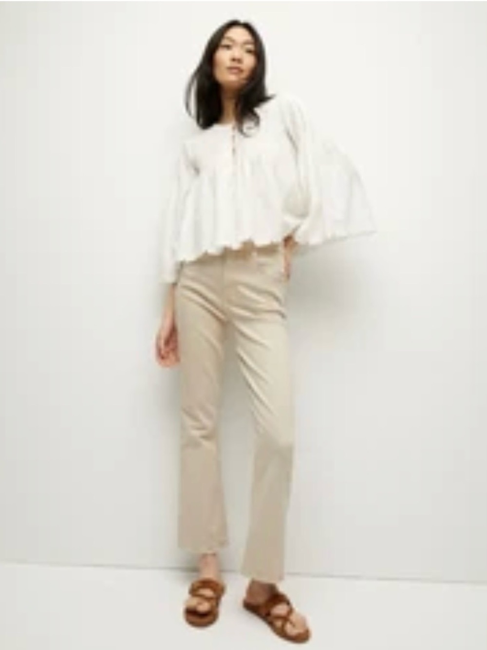 Veronica Beard Carolina Skinny Kick Flare Jean in Stone Khaki- Size 25 NWT